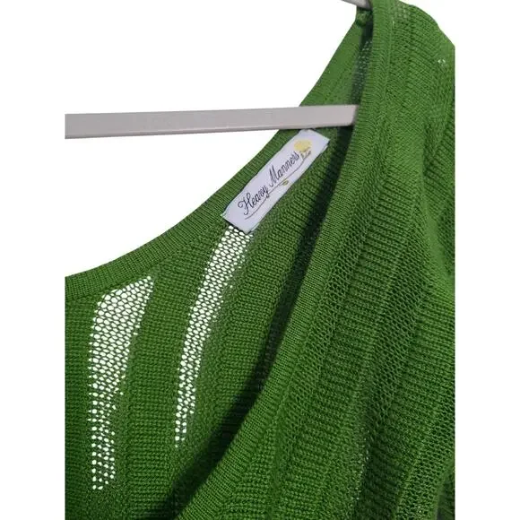 Heavy Manners Little Miss Cozy Knit Top Green Size XS - Picture 4 of 8